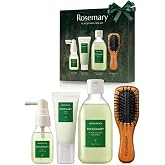AROMATICA Rosemary Scalp Scaling Trial Kit Travel Size for Women | Korean Hair Care Kit with Mini Wooden Brush, Scalp Care for Hair Growth Product, with Rosemary Oil &amp; Vegan Formula