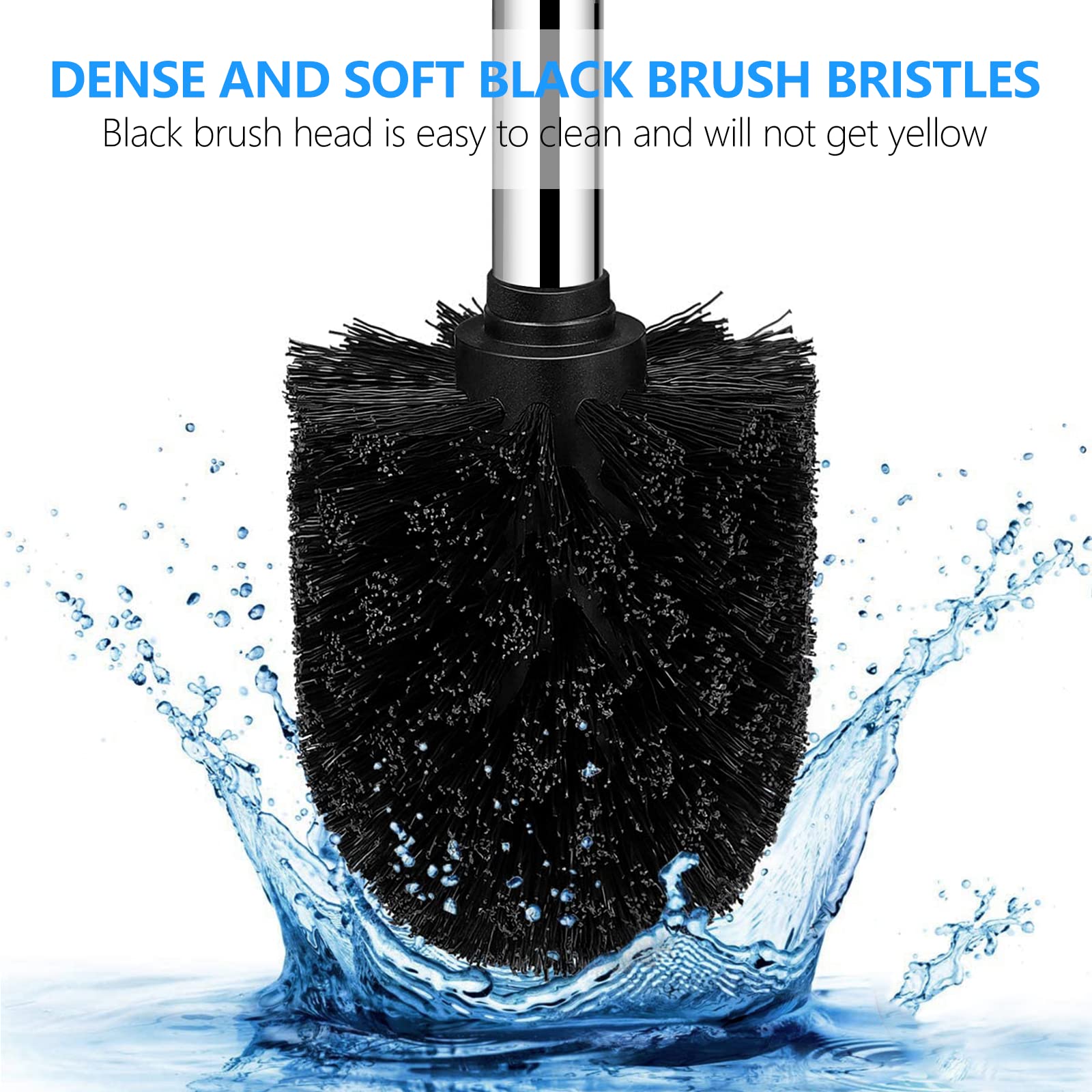 SetSail Toilet Brush, Compact Size Toilet Bowl Brush and Holder Toilet Brushes for Bathroom with Stainless Steel Handle Toilet Cleaner Brush with Durable Scrubbing Bristles, Splash-Proof