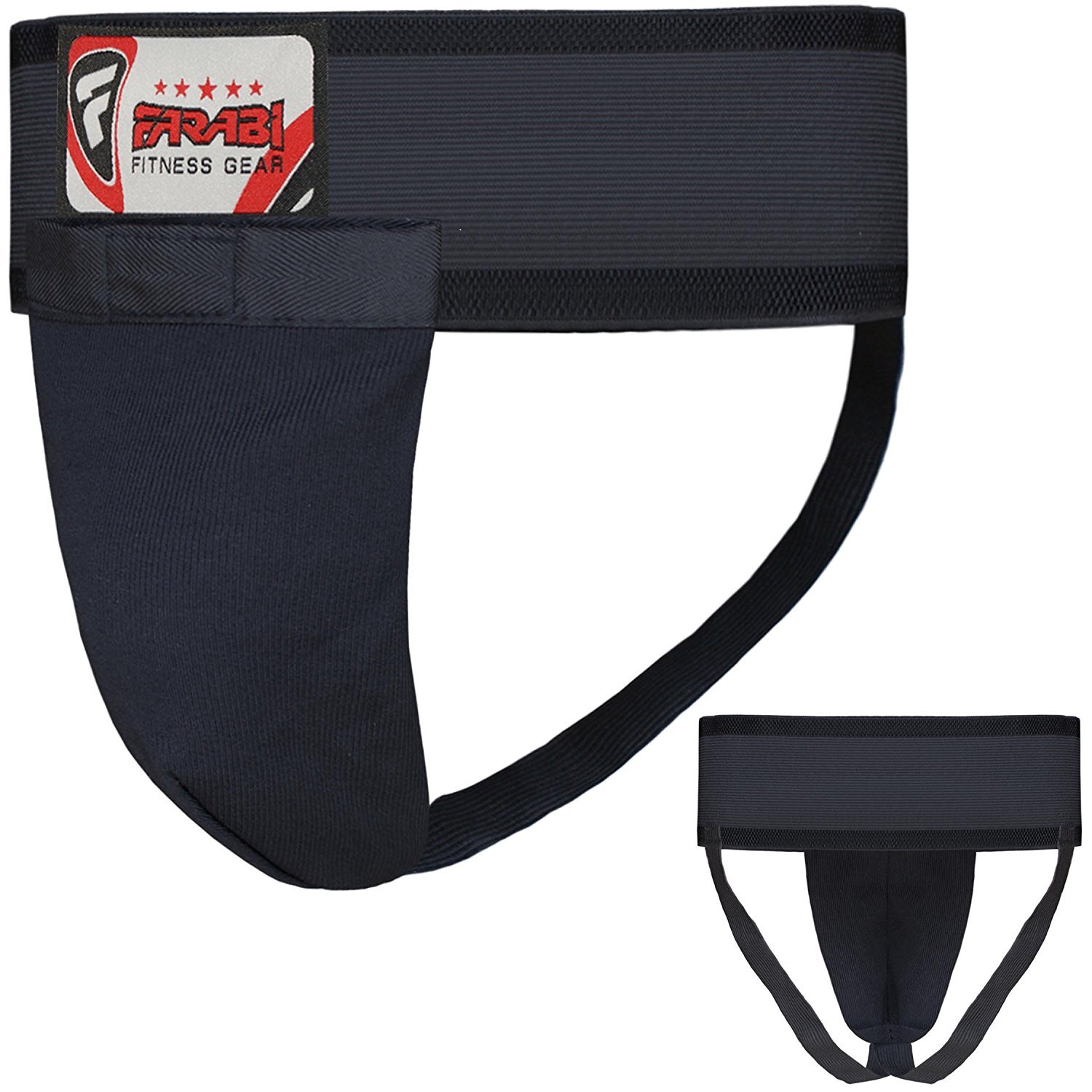 Farabi Sports Groin Guard MMA Martial Arts Boxing Groin Protector Groin Strain Support Groin Support Groin Protector Boxing Groin Protector Krav Maga (XS, Black)