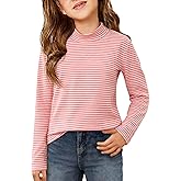Seechoslo New 8-14Y Girls Mock Neck Turtleneck Long Sleeve Shirt Soft Stretchy Basic Layering Tee Top