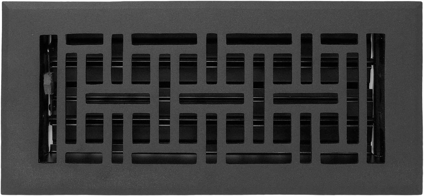Registers, Grilles & Vents - Madelyn Carter Contemporary Vent Cover, Solid Cast Aluminum Interior, Controls Air Flow, 4 x 12 inches (Overall Face: 5.25 x 13.5 inches), Matte Black
