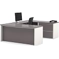 Bestar Connexion 72-Inch Executive Desk Bundle - Slate & Sandstone Finish With Pedestals & Chair - View #2