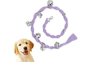 GINIDEAR Dog Bell for Door Potty Training, Dog Doorbell for Puppies to Go Outside, Adjustable Dog Training Bell, Door Bells for Dogs. Twisted Style, Purple