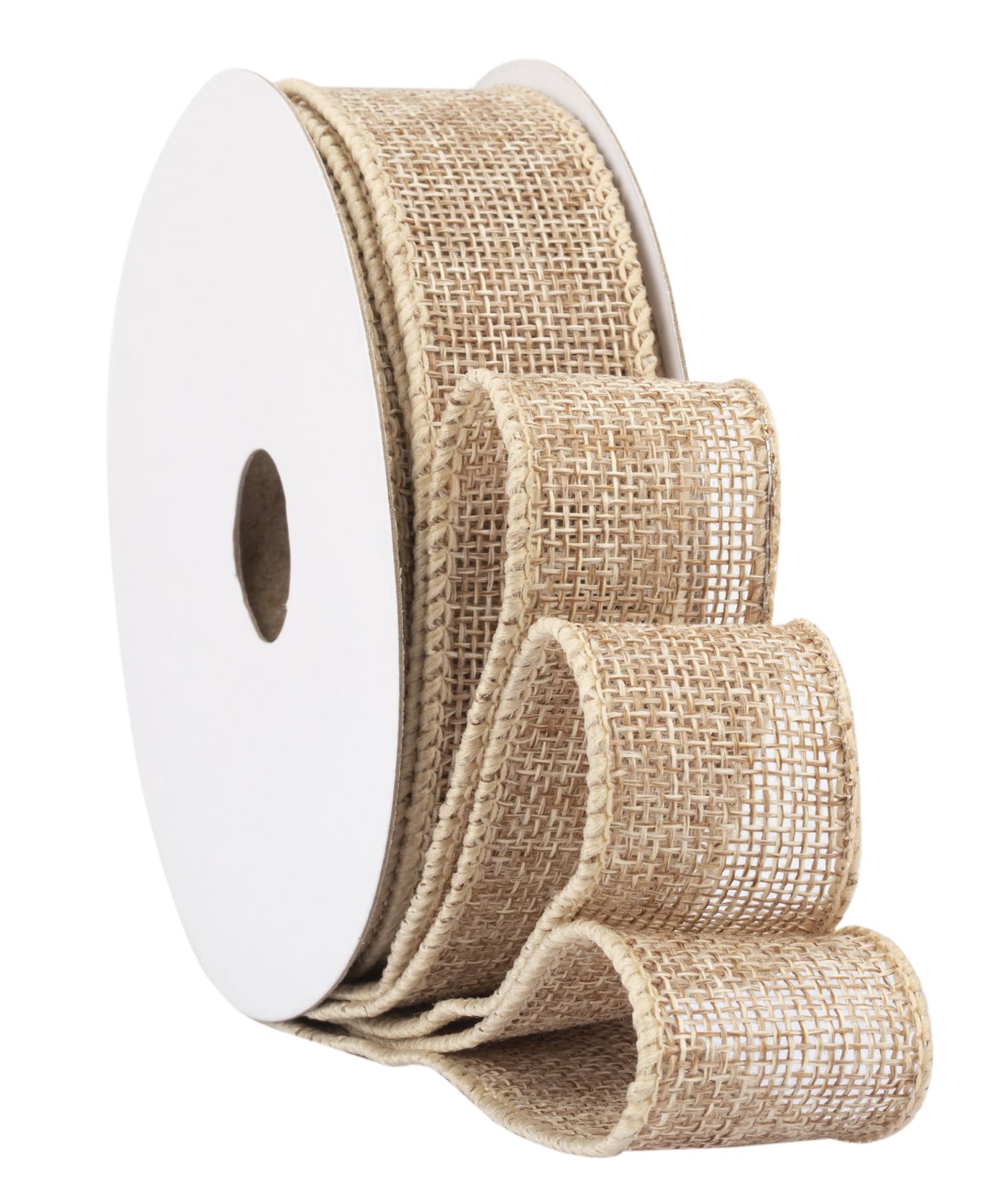 Fondersy 9-Meter Natural Burlap Ribbon Wired Burlap Ribbon - 25mm Width for Gift Wrapping, Floral Arrangements, Wreath Making, and Christmas Decor