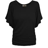 Hybrid & Company Womens Super Comfy Boat Neck Dolman Top Shirt