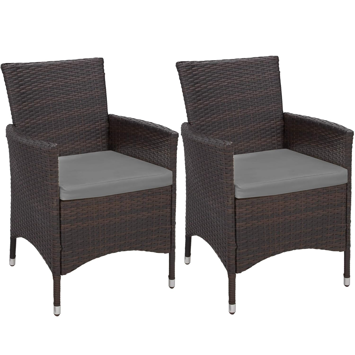 Set Giardino Alluminio E Poly Rattan - 8 Sedie + Tavolo Nero Con Cuscini E Copertura - Foto 9