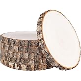 ilauke 6Pcs Wood Slices for Centerpieces, 8-9Inch Natural Wood Circles for Crafts, Natural Willow Wood Rounds Smooth Rustic Table Decor, Perfect for Wedding Decor and DIY Craft Projects
