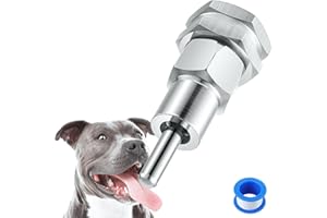 Hohean Stainless Steel Automatic Water Drinker 1/2'' 3/4'' Automatic Nipple Drinking Waterer Brass Water Tank Connector with Hole Opener and Plumber's Tape for Dogs and Other Pets