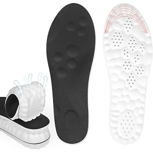 Steppers Insoles for Men & Women, 4D Memory Foam Cloud Footstr Insoles with Arch Support, Comfortable & Breathable Massage Sh