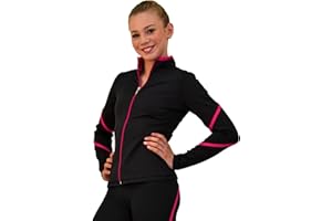 ChloeNoel Figure Skating Heavy Poly Spandex Pipings Swirl Jacket J76