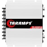 Taramps TS 400x4 400 watts RMS 4 Channels Full Range Car Audio Amplifier, 2 Bridged Channels, RCA Input Class D, Output Power, Multichannel Amplifier System, Small - TS400X4