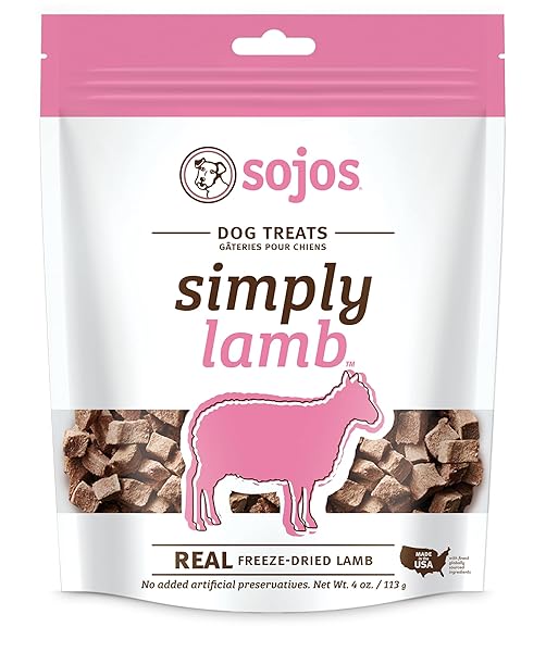 SOJOS SIMPLY LAMB FREEZE-DRIED DOG TREATS, 4 OZ