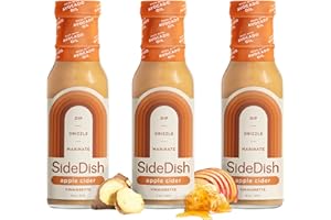 SideDish Apple Cider Vinaigrette (Pack of 3) - Seed Oil, Dairy & Gluten Free Salad Dressing w/Avocado Oil - Refined Sugar Free, All-Natural Ingredients - Paleo-Friendly Dip, Glaze & Marinade