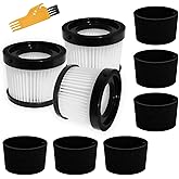 DCV5011HH DCV501HB HEPA Filter Compatible with DEWALT DCV501HB 20V Cordless Handheld Vacuum, 3 HEPA + 6 Foam Sleevers + 1 Cleaning Brush