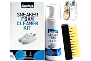 kanfort Shoe Cleaner kit, Sneaker Foam Cleaner Kit with Shoe Brush, Water-Free Foam Sneaker Cleaner, Suede Shoe Cleaner for Suede, Leather, Knit, White, Fabric, Nylon Mesh, PU