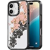 Bouvardia for iPhone 16 Case, Cute Design for Women & Girls, Protective & Aesthetic, Floral Theme - Sakura (Gray Bumper)
