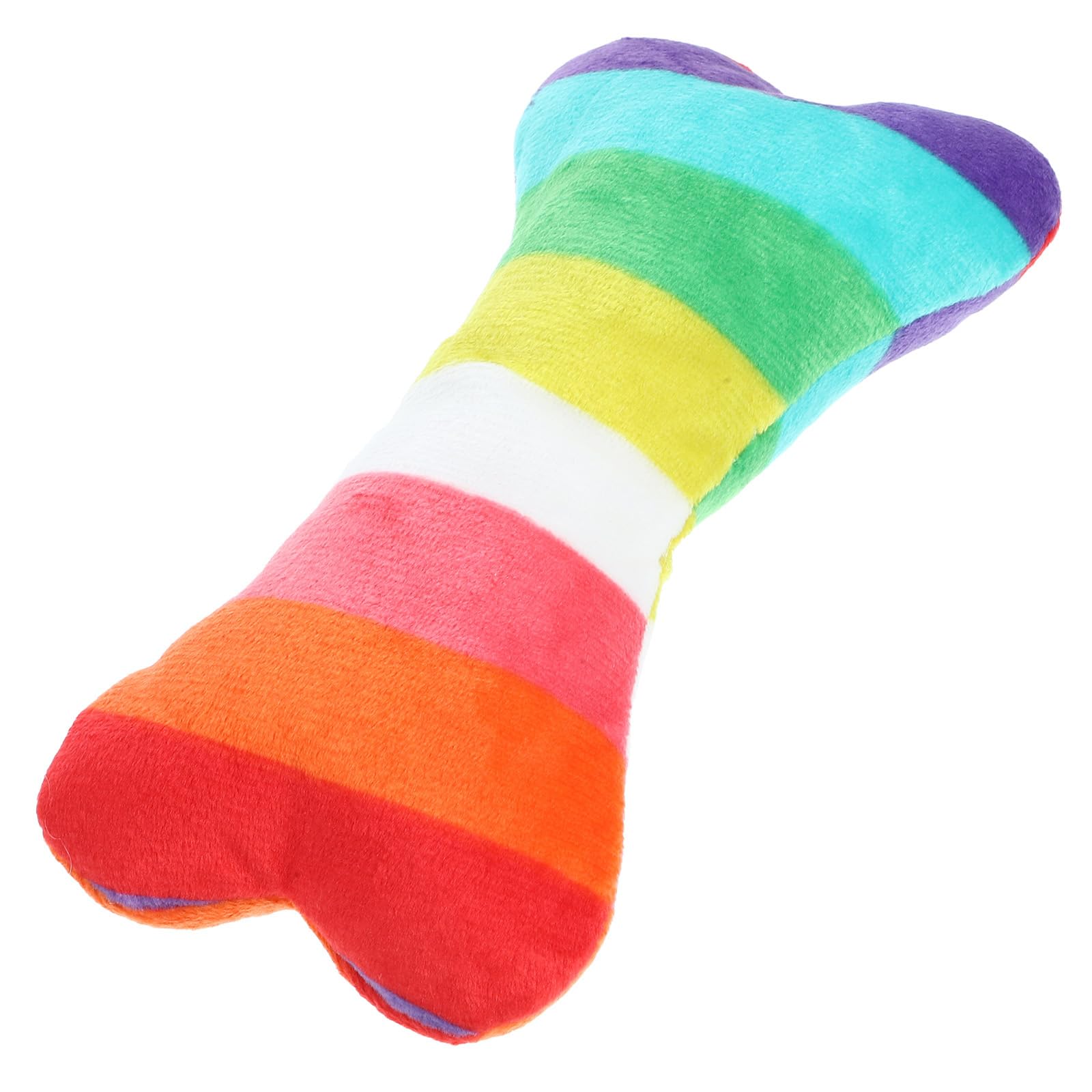 Happyyami Colorful Bone Dog Toy Durable Plush Chew Toy for Aggressive Chewers Large Medium Small Dogs Interactive Squeaky Molar Stick for Teeth Grinding Oral Health