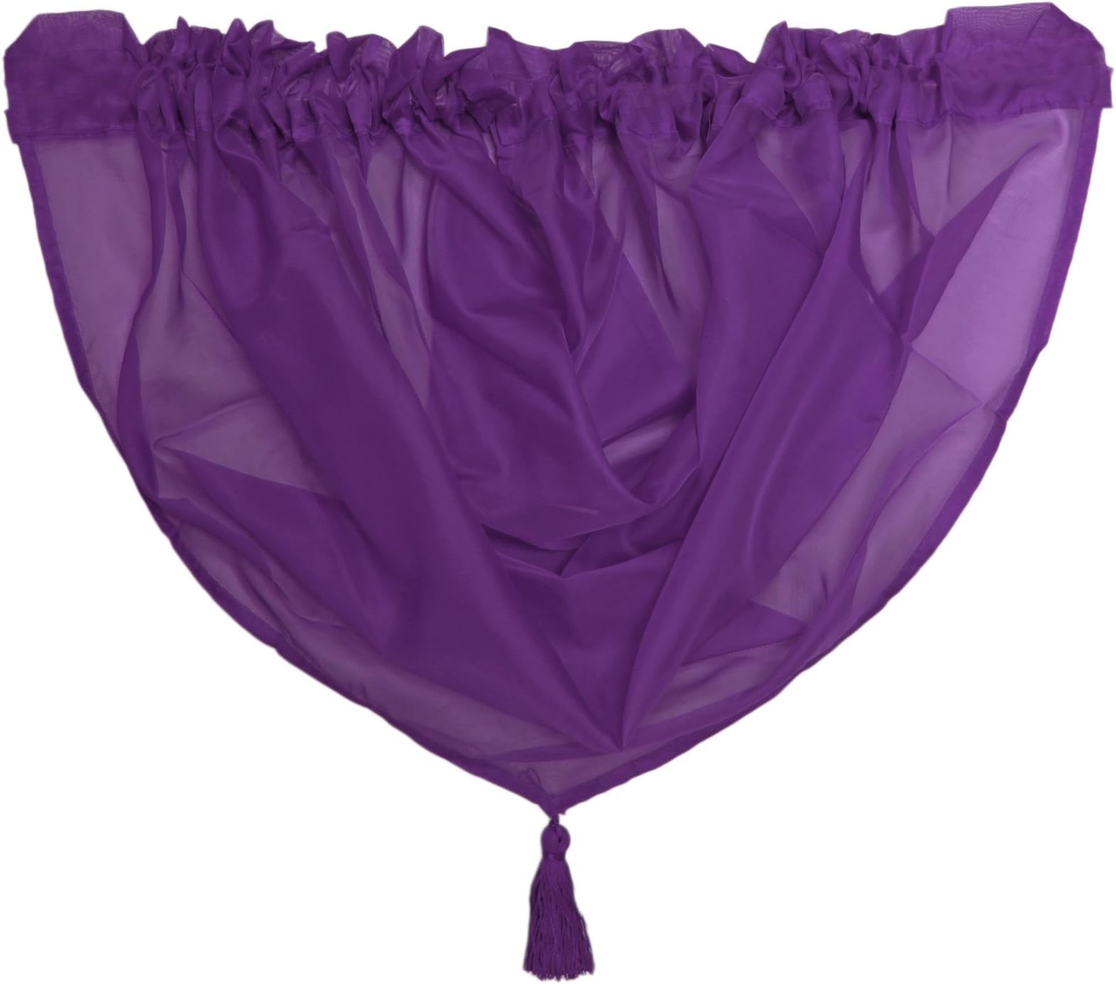 Just Contempo Tasselled Slot Top Voile Swag, Purple, 22x18 inches, Polyester, 56x45cm