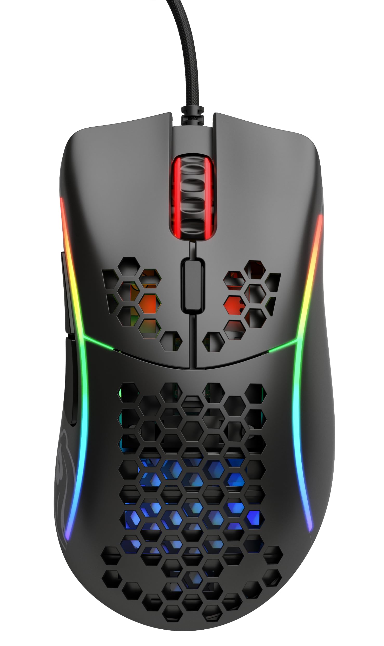 Glorious Gaming Model D- (Minus) Wired Gaming Mouse – superleichtes Wabendesign mit 61 g, RGB-Beleuchtung, ergonomisch, Pixart 3360 Sensor, Omron-Schaltern, PTFE-Füße, 6 Tasten – Mattschwarz 2