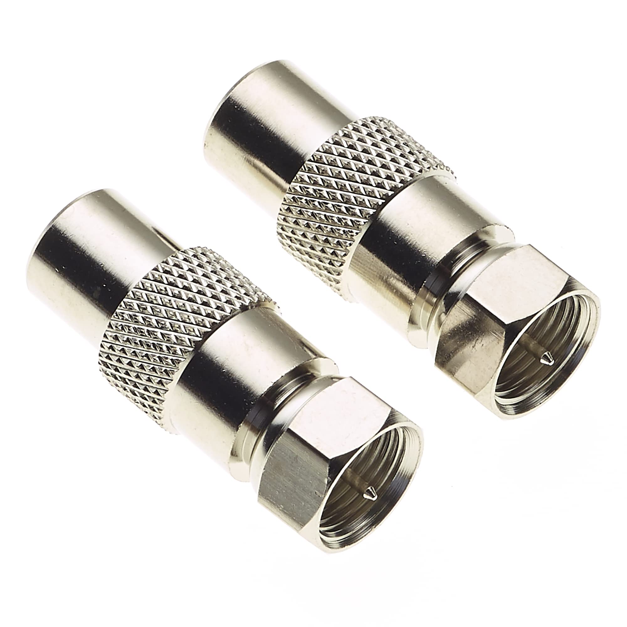 Keple F Type Male Plug To PAL Male Plug, Coaxial TV Antenna Cable Connector, F Plug To PAL Adaptor, Ideal For TV, Pack Of 2