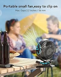 GEHEN Clip-On Fan with Sturdy Clamp, USB-Powered