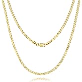 WONRUN 14K Gold Necklaces for Women Dainty Gold Necklace for Women Non Tarnish Thin Golden Chain for Men Charm Necklaces Unique Structure Dainty Necklace for Womens 16,18,20,22,24 Inches