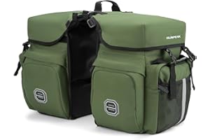 Sunpeak Bike Bag Accessories Panniers for Bicycle Rear Rack Bag 45L Waterproof Mountain Electric Bike Saddle Bag for Cycling Traveling Commuting Green