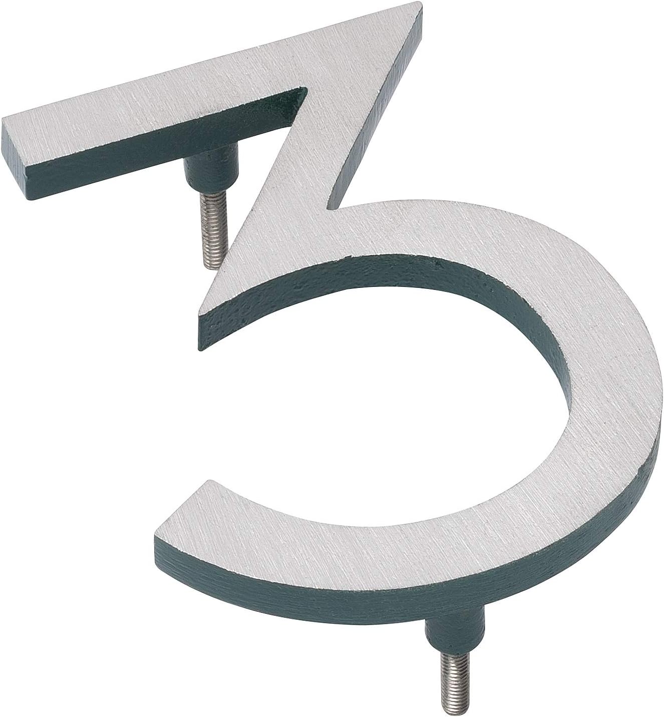Address Signs - Montague Metal Products MHN-16-F-HG2-3 Solid Brushed Aluminum Modern Floating Address House Numbers, 16