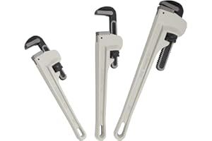 GOODRIG 3-Piece Heavy Duty Aluminum Pipe Wrench Set (10", 14", 18") - Professional Adjustable Plumbing Wrenches, with Lightwe