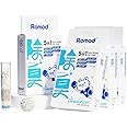 Romod 4Bags 5-in-1 Tofu Cat Litter, Mixed Cassava, Bentonite, Baking Soda, SAP, Natural Plant, Fast Clumping, Strong Water Adsorption & Deodorization, No Tracking, Dust-Free, Flushable, (7.9lbs x 4)