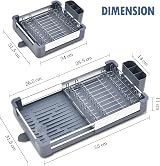 KINGRACK Expandable Dish Drainer Rack Foldable With Removable Cutlery Holder view 7