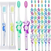 Bokon 300 Pcs Toothbrush for Kids Individually Wrapped Children Soft Disposable Manual Toothbrush Bulk Panda Travel with Bristle Rubber Handle for School Daycare Oral Hygiene