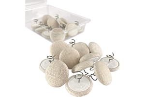 Primpins Upholstery Tacks - 20 Colors Available - Fabric Covered Button Twist Pins - for Slipcovers, Armrest Covers, Armchair Caddies, Bed Skirts, Headliners (Set of 24, Natural)