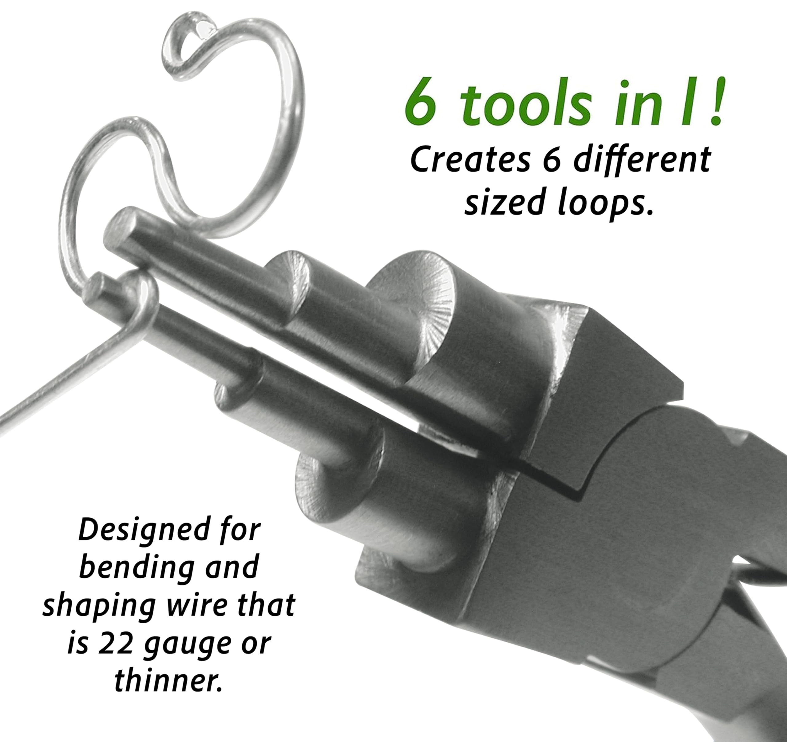 The Beadsmith Wire Looping Pliers – Create 6 Sizes (Ranging 2-9mm) of Loops & Jump Rings, 5.5