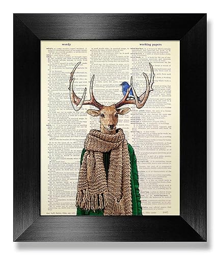 Amazon Com Deer Decoration Bedroom Wall Decor With Bird Artwork