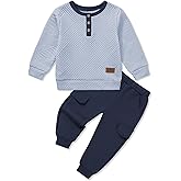 URMAGIC Ribbed Toddler Boy Clothes Set Fall Winter Long Sleeve Sweatshirt and Pants Outfits 2T 3T 4T 5T 6T