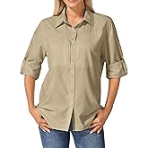 Women's Sun Protection Safari Shirts, Quick Dry Fishing Hiking Travel Shirt