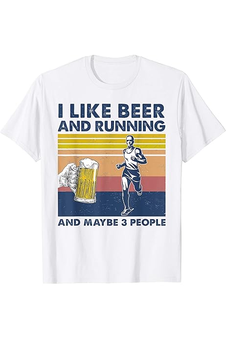 I like beer and running t shirt Clearance