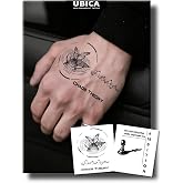 UBICA Semi Permanent Tattoo, Chaos Theory Butterfly &amp; Chess Design, Medium | ﻿2 Sheets, Intellectual Philosophical Graphic Temporary Tattoos, Lasts 7-15 Days, Water-Resistant &amp; Non-Reflective