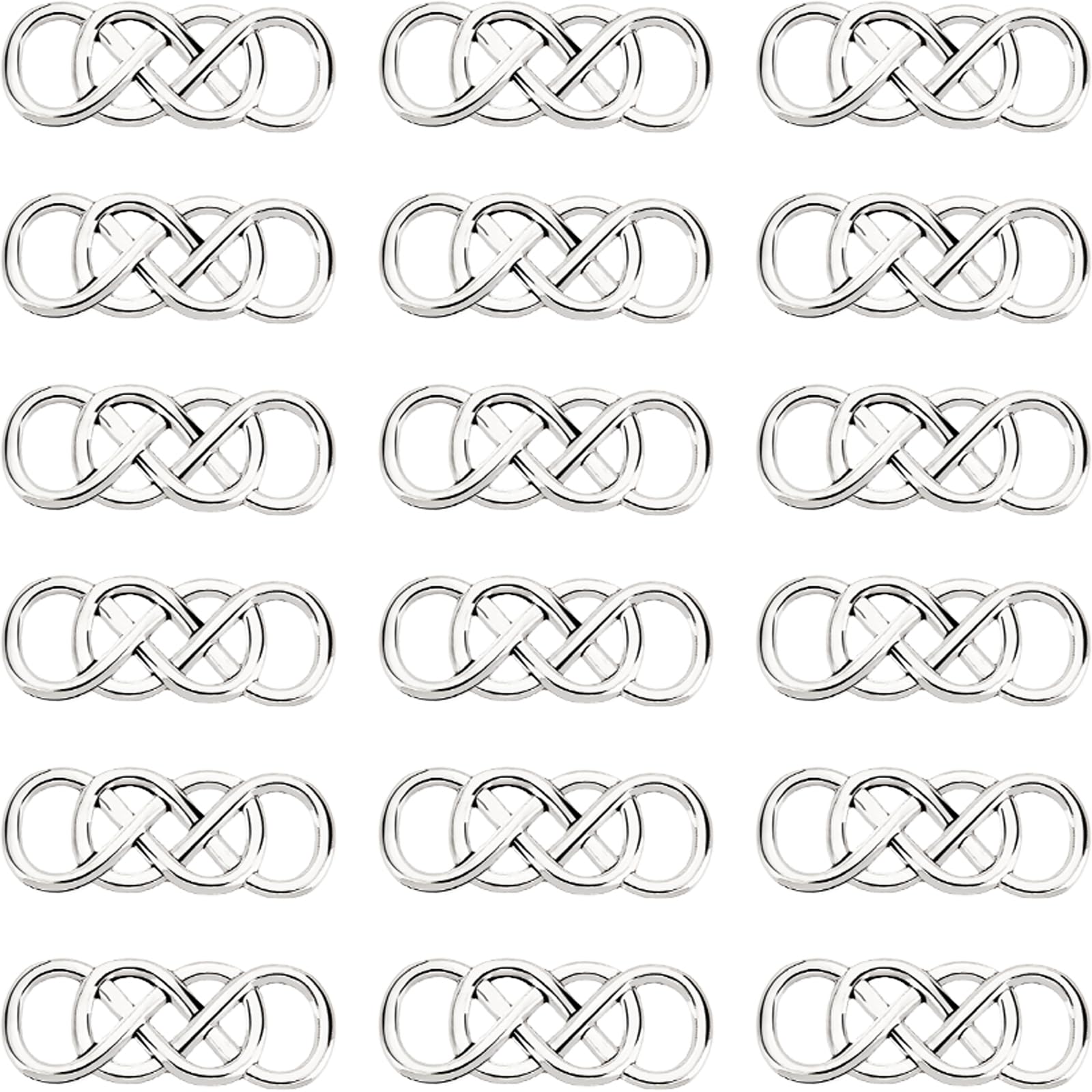 SUNNYCLUE 1 Box 50Pcs Infinity Charms Bulk Infinity Charm Silver Celtic Knot Charm Double Infinity Charm Number 8 Charm Love Lucky Link Connector Charms for jewellery Making Charms DIY Craft Gifts