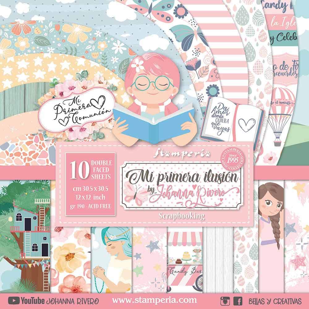 STAMPERIA INTERNATIONAL, KFT Paper PAD 12X12 10PK, Mi Primera Ilusion Nina X Johanna Rivero, One Size