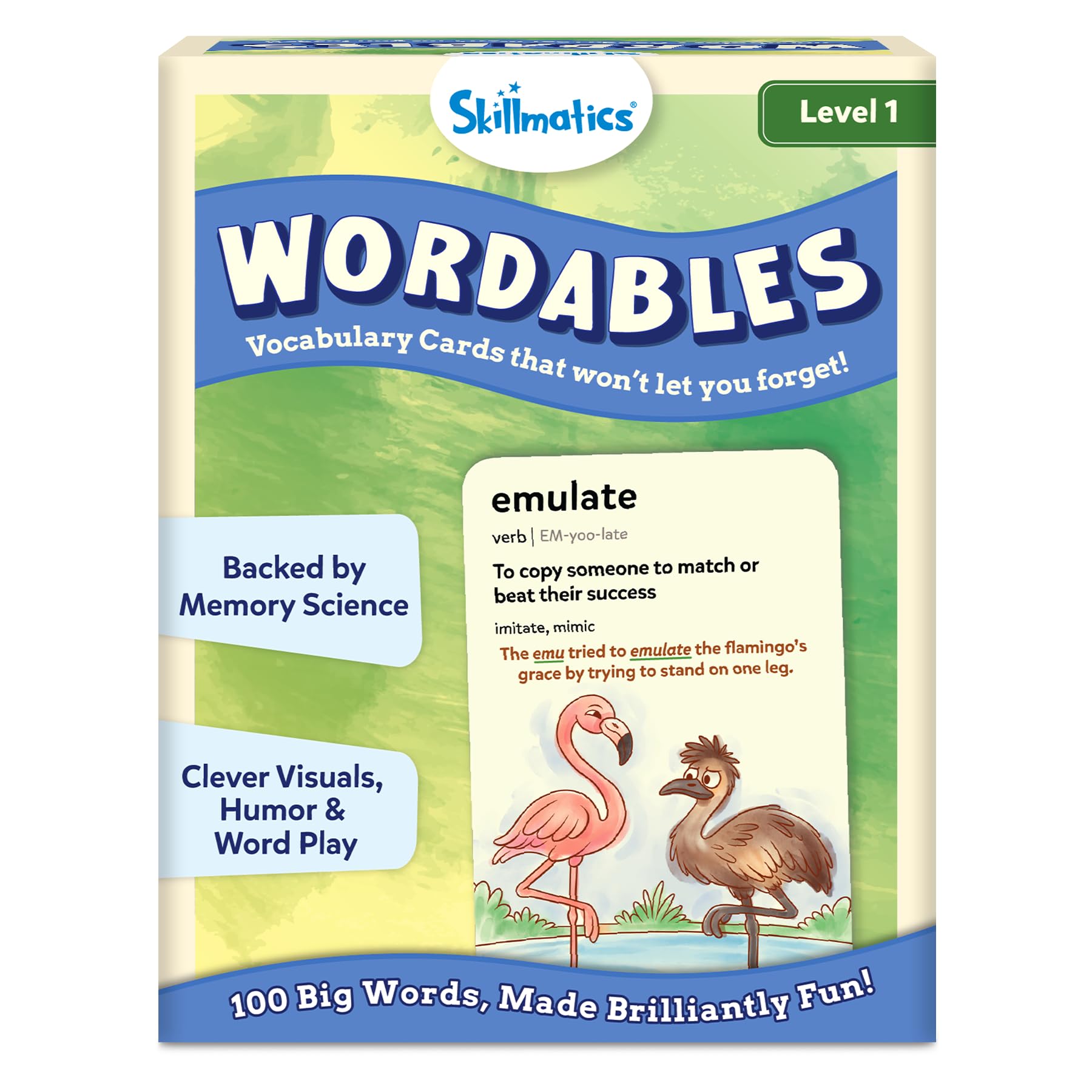 Skillmatics Vocabulary Flash Cards for Kids - Learn 100 Words with Wordplay, Visuals, & Soundplay, Easter Basket Stuffers, Educational Gift for Ages 8, 9, 10 & Up, Screen-Free Language Game