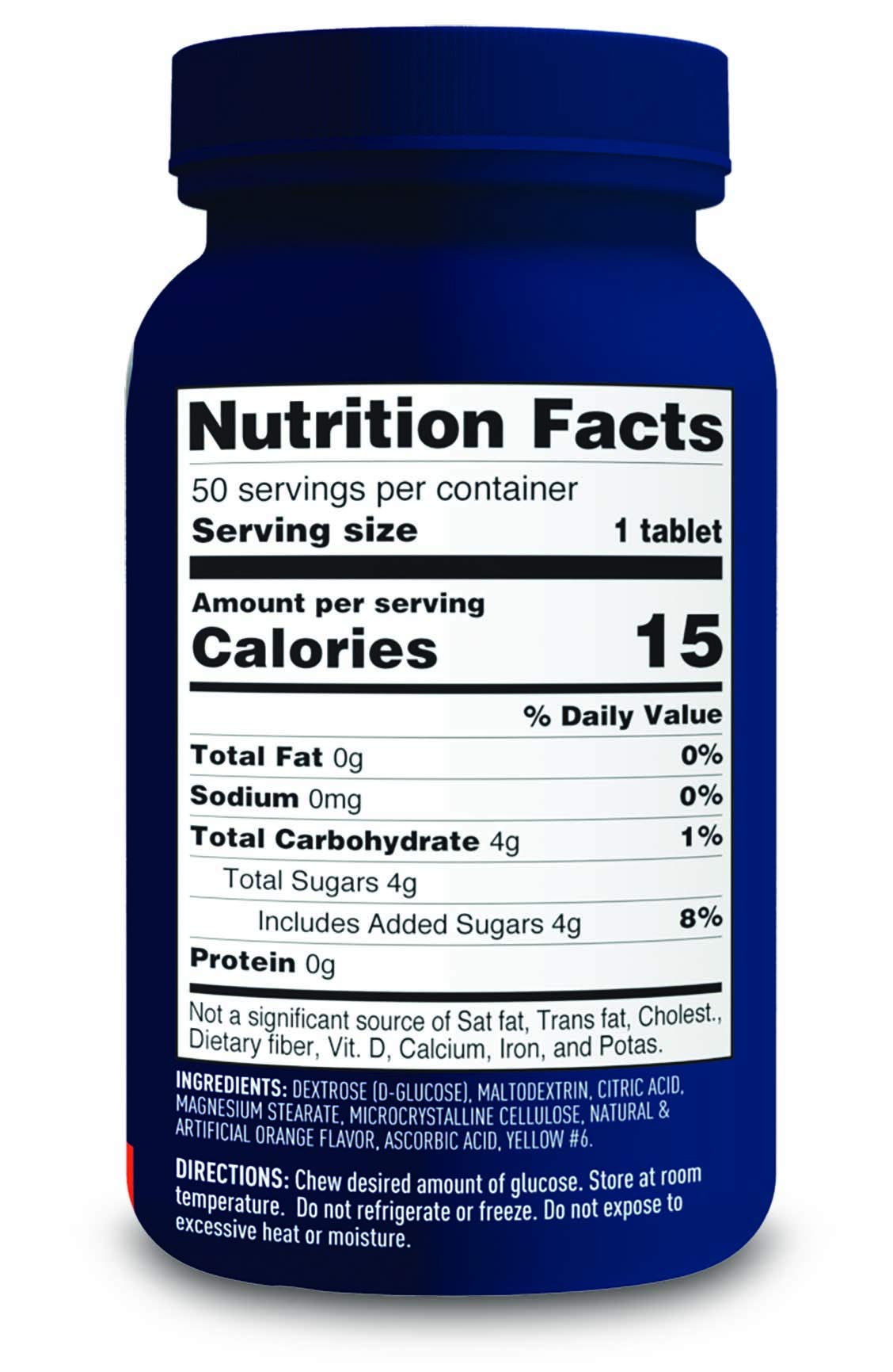 TRUEplus® Glucose Tablets, Orange Flavor 50ct Bottle 6 Pack