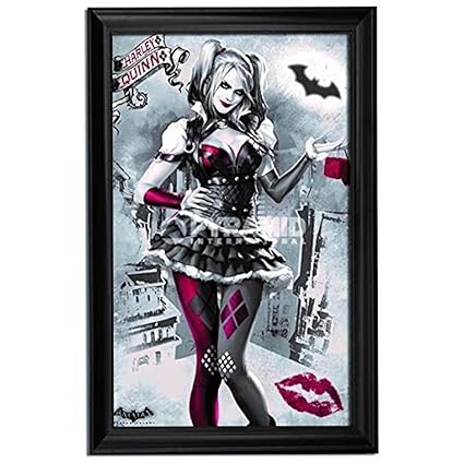 Suicide Squad Harley Quinn Wall Art Decor Framed Print 24x36 Premium Canvas Painting Like Textured Poster Dc Comic Superhero Movie Picture For