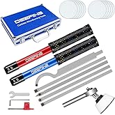 DEEFIINE Carbide Tipped Wood Lathe Turning Tools Set with Bowl sander, Lathe Rougher And Finisher Swan Neck Hollowing Tools a