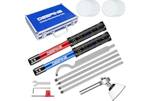 DEEFIINE Carbide Tipped Wood Lathe Turning Tools Set with Bowl sander, Lathe Rougher And Finisher Swan Neck Hollowing Tools a