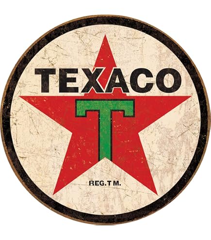 TEXACO 看板 テキサコ 1　ビンテージ 76cm 世田谷ベース Amazon.com: Tin Signs TSN1798-BRK Texaco Round, 11.75 x 11.75 x