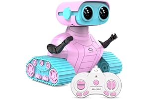 ALLCELE Robot Toys, Rechargeable RC Robots for Kids Boys, Remote Control Toy with Music and LED Eyes, Ideal Gift for Children