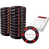 Pagers for Restaurants 20 Coaster Beeper, Restaurant Pager System Long Range, Customer Queue Pagers Set with Vibration, Flashing and Buzzer, Beepers for Food Truck, Church, Nursery