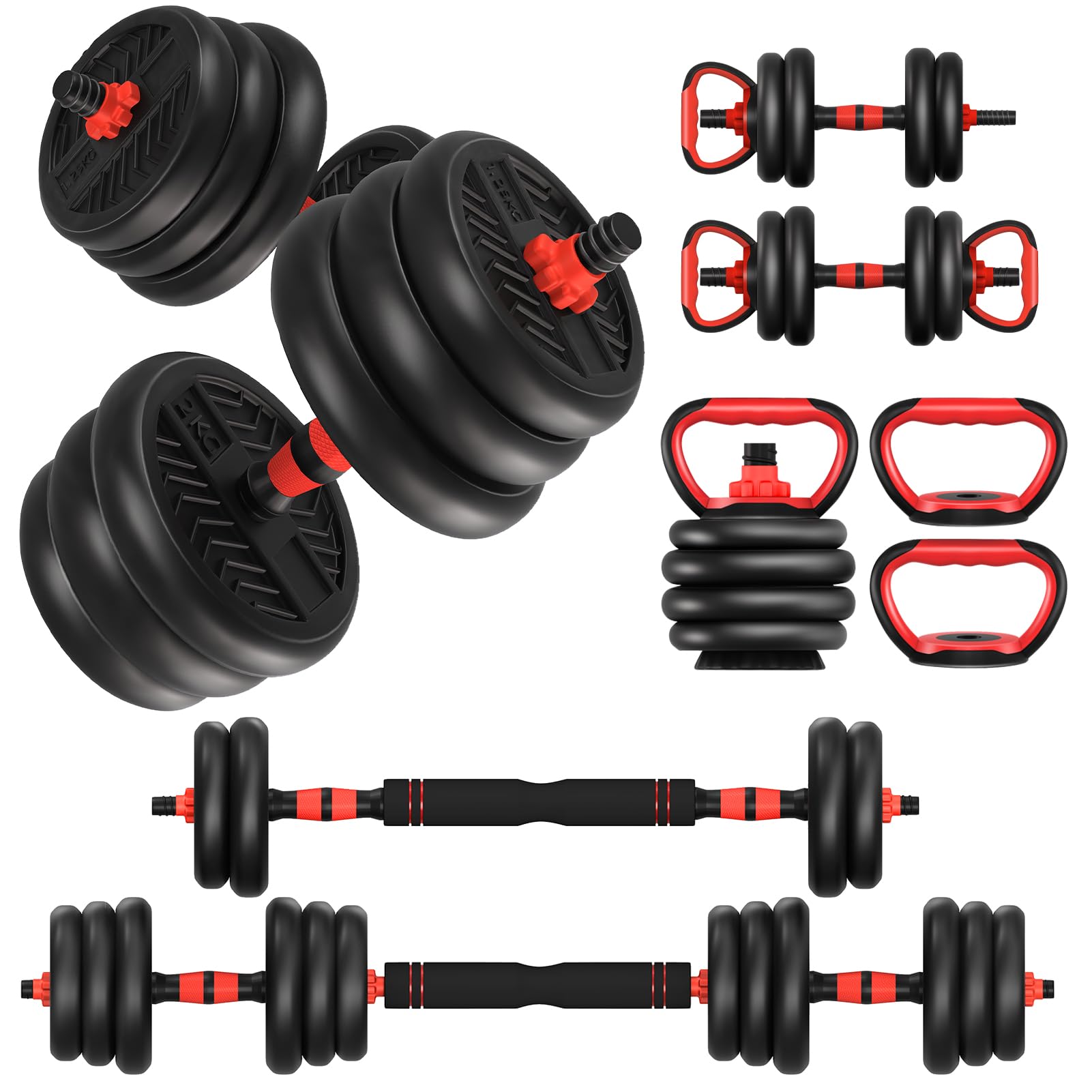 Photo 1 of *****It is used, it lacks feet, I don't know if it works ***Adjustable Dumbbells,20/30/40/60/80lbs Free Weight Set with Connector, 4 in1 Dumbbells Set Used as Barbell/Kettlebells/Push up Stand, Fitness Workout Equipment for Home Gym for Youth,Women/Men